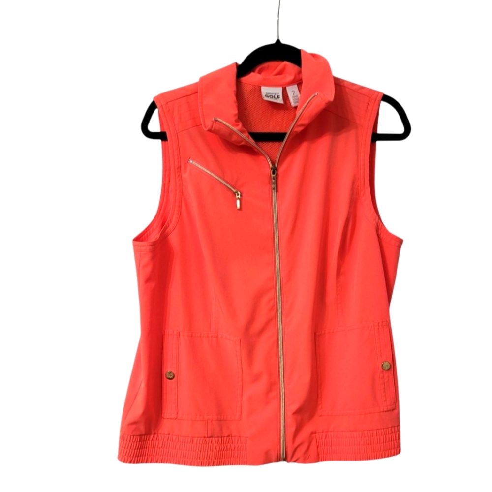 Chico's Golf Fun Pale Orange Vest Size Large.